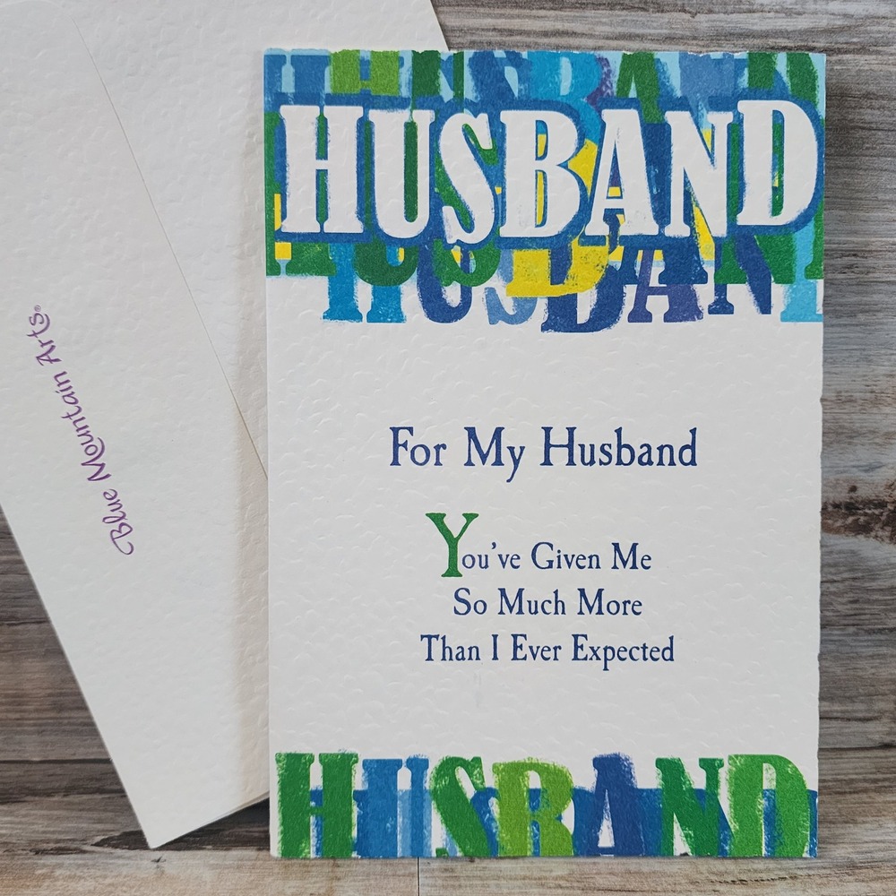 Blue Mountain Arts Husband Greeting Card Donna Earnhardt Poem Textured Paper